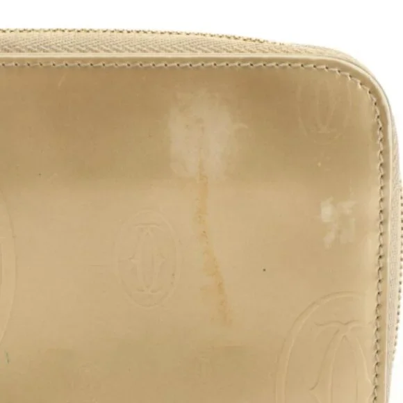 Cartier Happy Birthday Round Zip Long Wallet in gold-colored patent leather - Picture 8 of 9